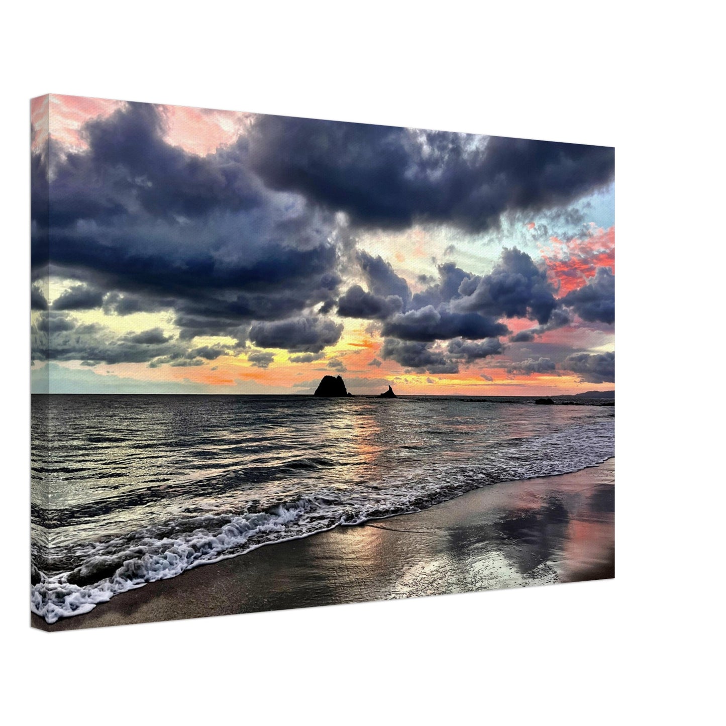 moody sunrise nz, moody sunrise, sunrise nz, mangawhai heads, mangawhai heads surf beach, stormy nz, grey, orange, blue, pink, reflections nz, black clouds nz, new zealand, beach walks nz,