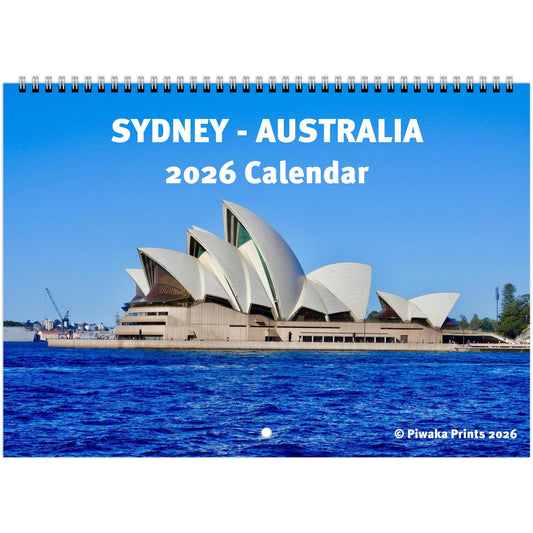 sydney australia, sydney, australia, sydney harbour, opera house, wall calendar, 2026 calendar, 2026, piwaka prints, sydney harbour bridge, bridge